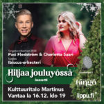 Pasi Flodström ja Charlotta Saari nähdään Hiljaa jouluyössä -konsertin tähtinä